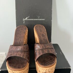 Giuseppe Zanotti Dark Brown Croc-Embossed Mules
